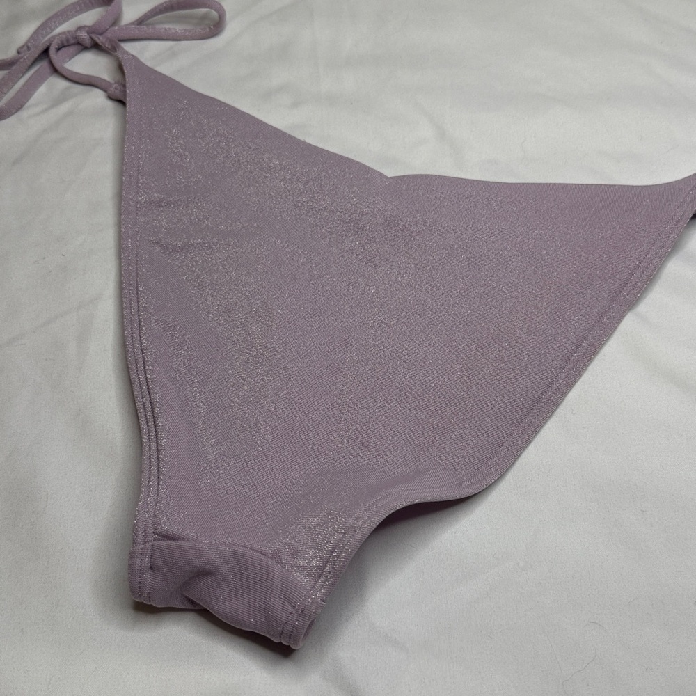 Abercrombie & Fitch Lavender Shimmer Side Tie Bikini Bottoms Swimwear - Picture 8 of 8